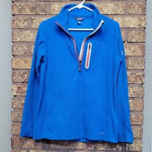 Eddie Bauer Women's Blue Half-Zip Pullover Size Large